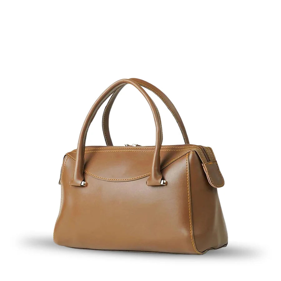 Regular Brown Color **Elegant Brown Women's Handbag – Classic Top Handle Shoulder Bag ...