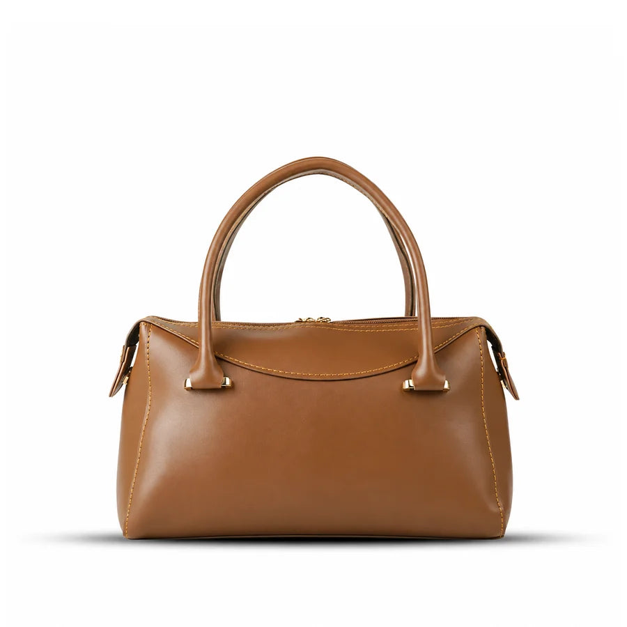 **Elegant Brown Women's Handbag – Classic Top Handle Shoulder Bag ...